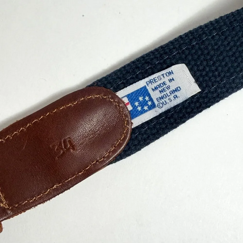 Vintage Preston Made in New England Nautical Signal Flags Ribbon Belt Size 34